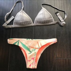Triangl swimsuit. Xs grey and peach.